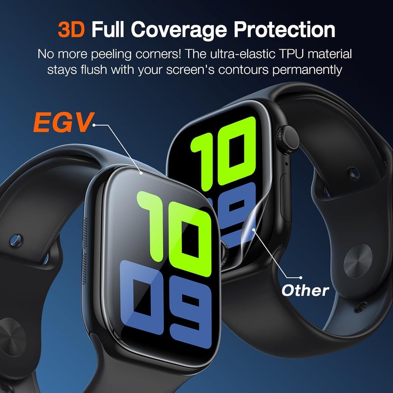 EGV 4 Pack for Apple Watch Series 11 Screen Protector 46mm [Auto Install Box] [0 Bubbles] HD Ultra-thin Soft TPU Film for 46mm Apple Watch Series 10 Screen Protector, Anti-Scratch Max Coverage - Image 5